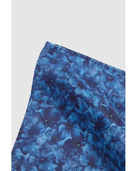 Alexandre Silver Label Blue Floral Pocket Square for men