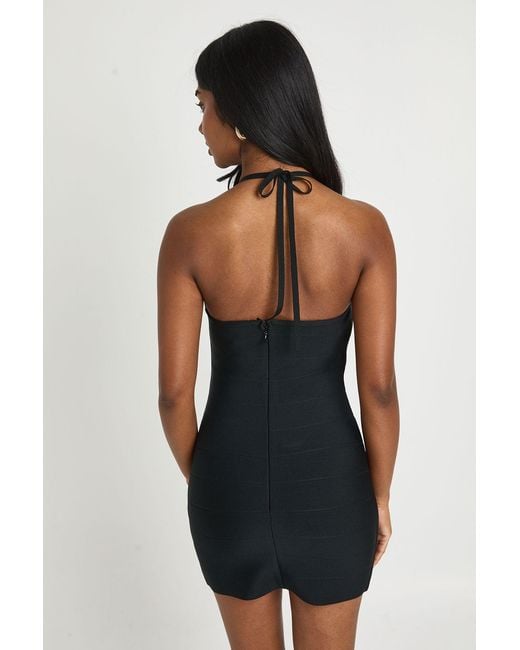 Boohoo Black Premium Bandage Underbust Detail Mini Dress