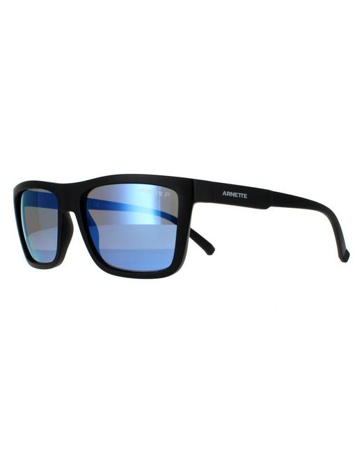 Arnette Blue Square Matte Dark Mirror Water Polarized Sunglasses for men