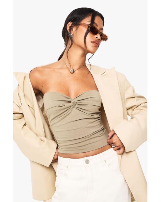 Boohoo Natural Twist Front Bandeau Top