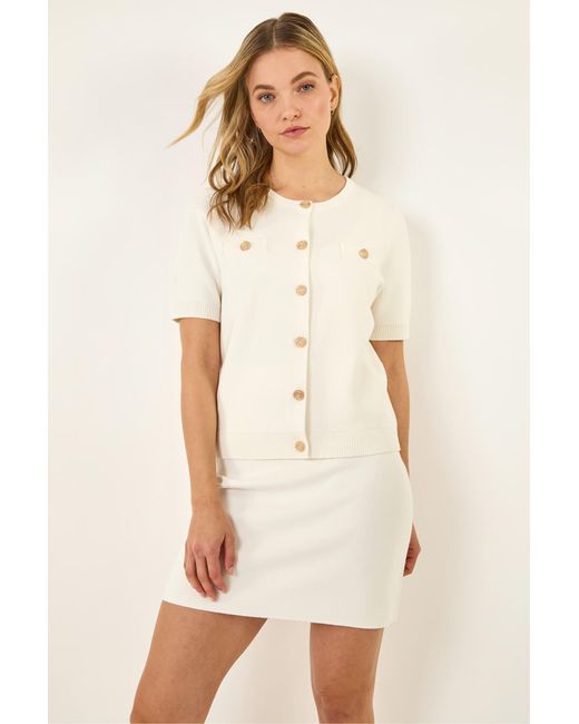 D.u.s.k Natural Buttoned Knit Top