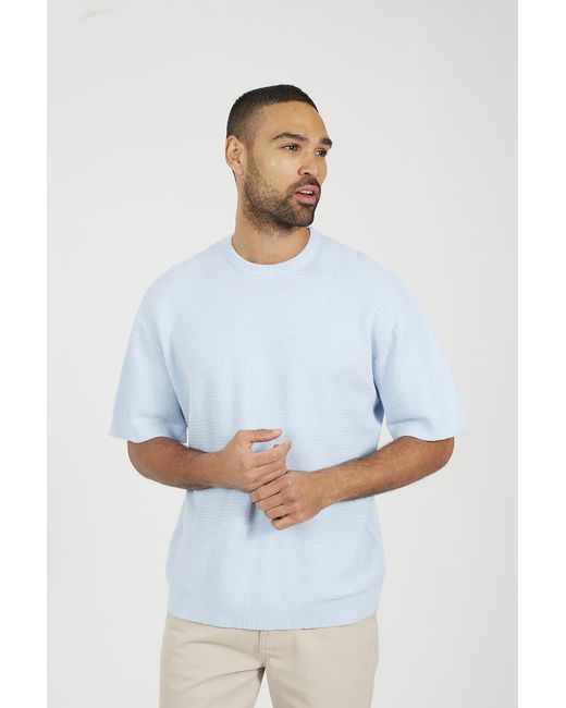 Brave Soul White Light Short Sleeve Knitted T-Shirt for men