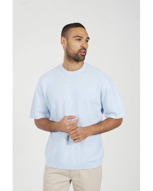 Brave Soul White Light Short Sleeve Knitted T-Shirt for men