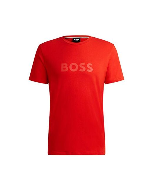Boss T Shirt Homme Rn Lijn in het Red voor heren