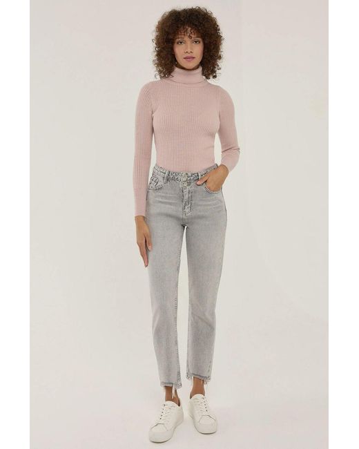 Hiccup Pink Slim Fit Turtleneck Sweater