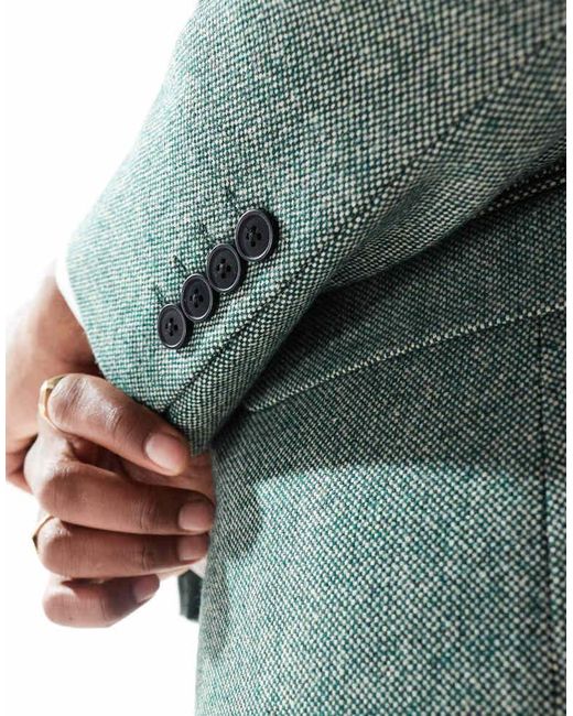 ASOS Green Slim Fit Wool Mix Suit Jacket for men