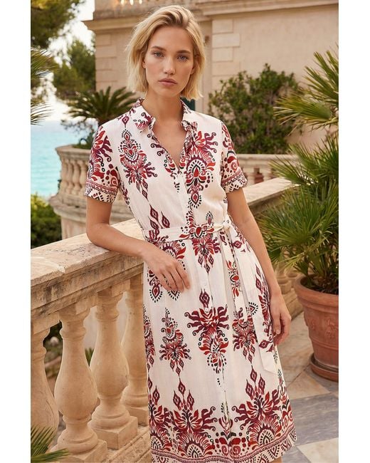 Roman White Baroque Shirt Dress