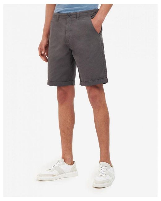 Barbour Gray Glendale Twill Shorts for men