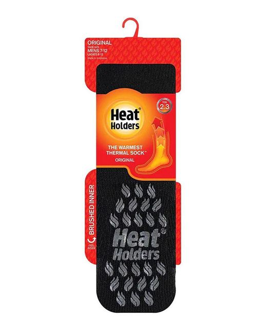 Heat Holders Black Knee High Slipper Socks For Winter for men