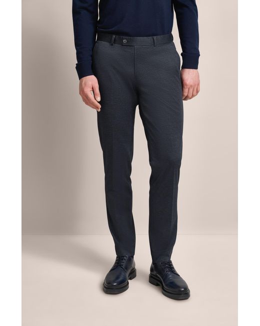 Bugatti Herren Geplooide Broek Met Stretchfunctie in het Blue voor heren
