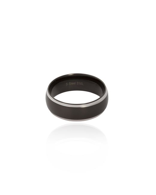 The Jewellery Stockroom Black Gent's Stainless Steel Gent Wedding Band Ring for men