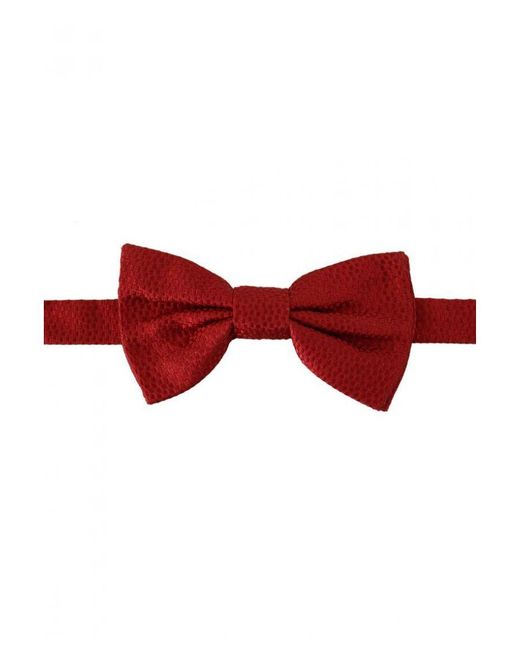 Dolce & Gabbana Red 100% Silk Slim Adjustable Neck Papillon Tie for men