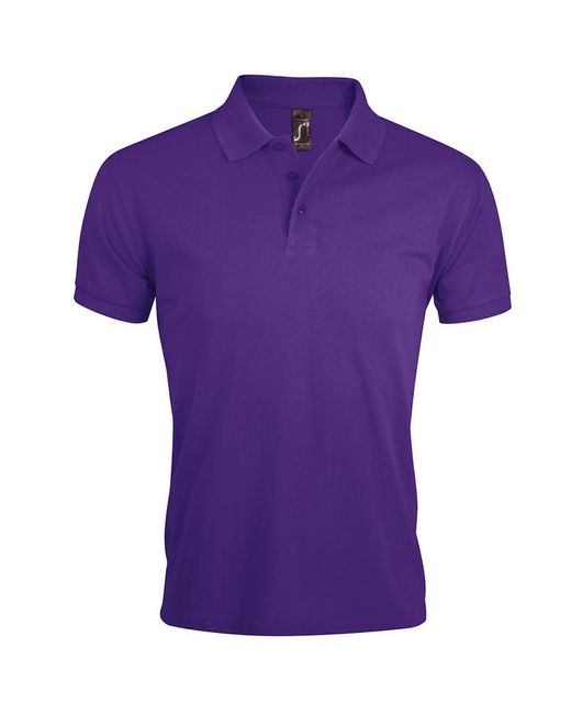 Sol's Purple Prime Pique Plain Short Sleeve Polo Shirt (Dark) for men