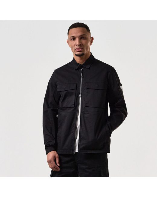 Weekend Offender Black Formella Dual Pocket Overshirt for men