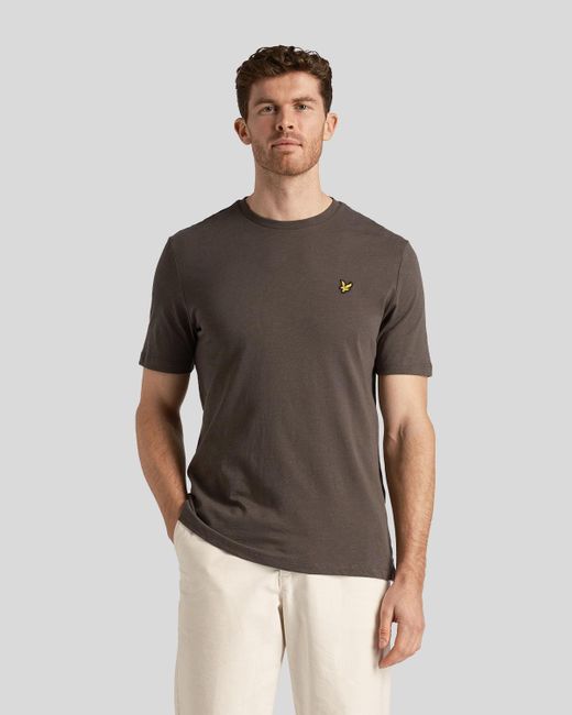 Lyle & Scott Brown Chunky Slub T-Shirt for men