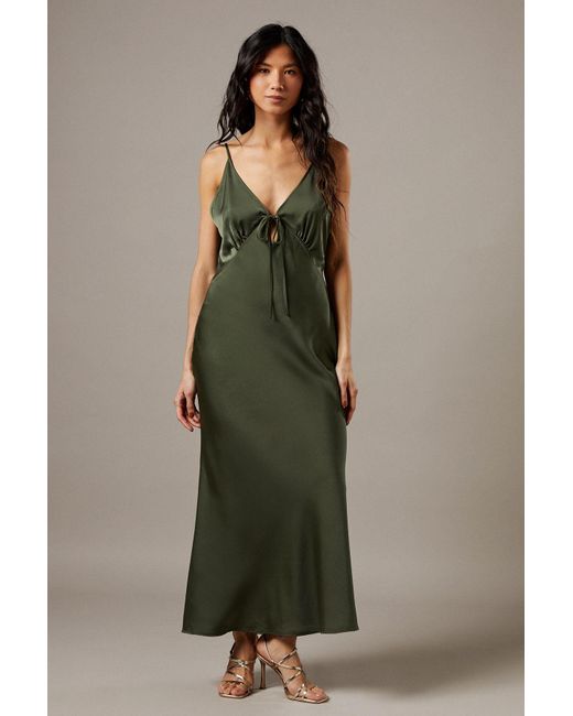 Ladies Dresses Warehouse Green Satin Twist Knot Midi Dress WAREHOUSE Satin  Twist Knot Midi Dress Endource