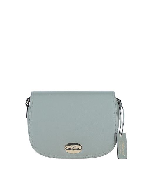 Ashwood Leather Gray 'Stellia' Real Crossbody Bag With Twist Lock