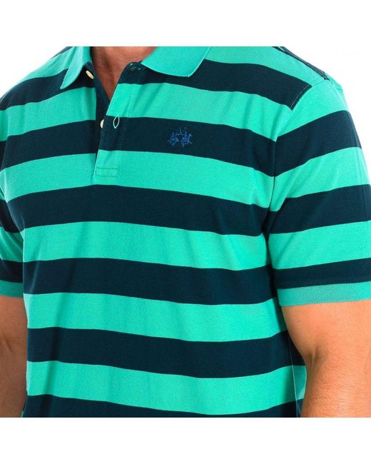 La Martina Green Short Sleeve Polo Tmp327-Js314 for men