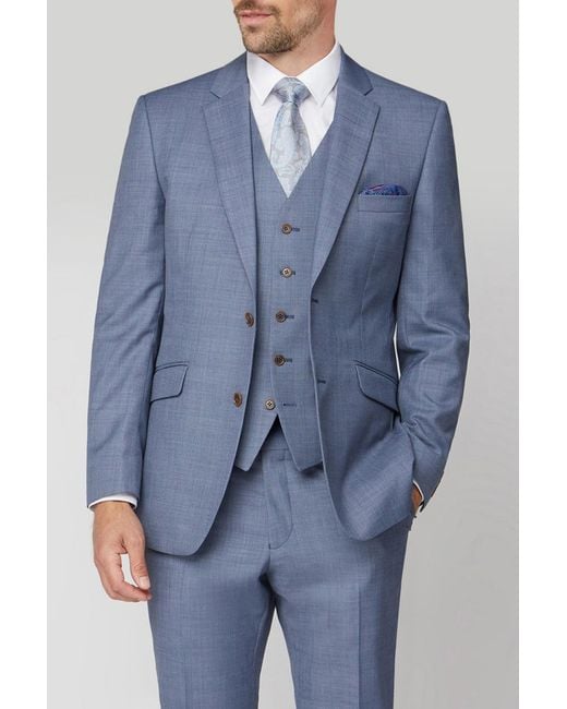 Scott Blue Premier Sharkskin Jacket for men