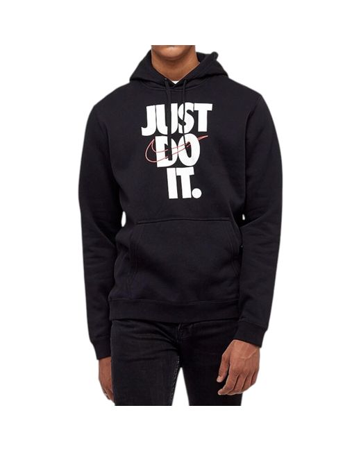 Nike Black Hoodie Soft Fleece Sportswear Pullover Hoody Hybrid Hooded Sweatshirts for men