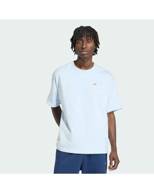 Adidas Originals White Summer Graphic Crew Neck Tee for men
