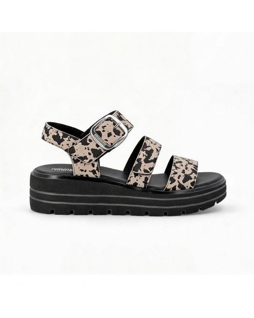 Remonte Black D3N50 Ankle Strap Sandals Multi