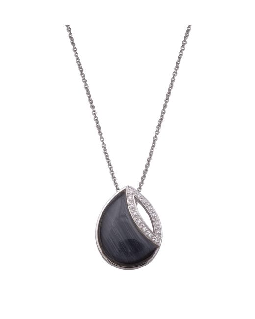 Orphelia White 925 Sterling Set: Chain-Pendant + Earrings