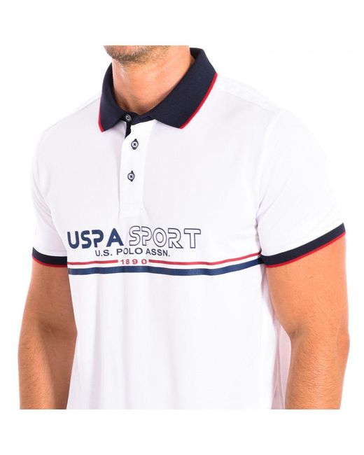 U.S. POLO ASSN. White Short Sleeve Sports 61798 for men