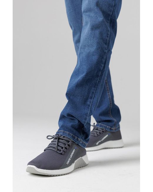 Tokyo Laundry Blue Lightweight Textile Trainers for men