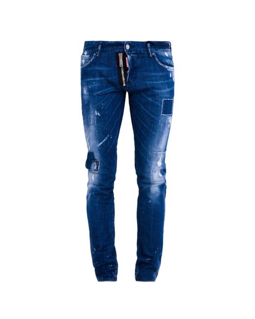 DSquared² Blue Slim Jean Denim Pants Cotton for men