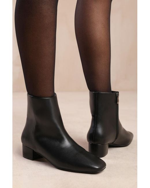 Where's That From Black Wheres 'Odetta' Low Block Heel Ankle Boot With Side Zip