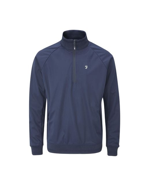 Farah Blue Kala Quarter Zip Jacket (Regatta) for men