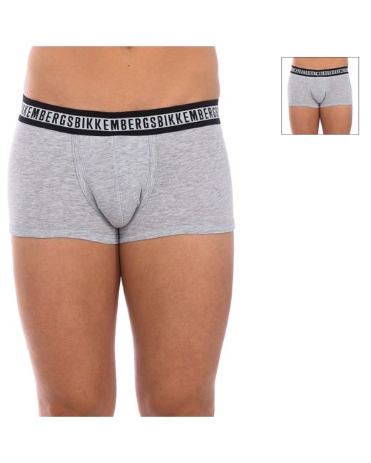 Bikkembergs Gray Pack-2 Boxers Fashion Tape Anatomical Front Bkk1Utr08Bi for men