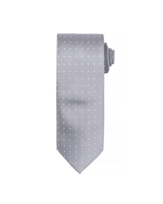 PREMIER Micro Dot Pattern Formele Work Tie (zilver/ Wit) in het Gray voor heren