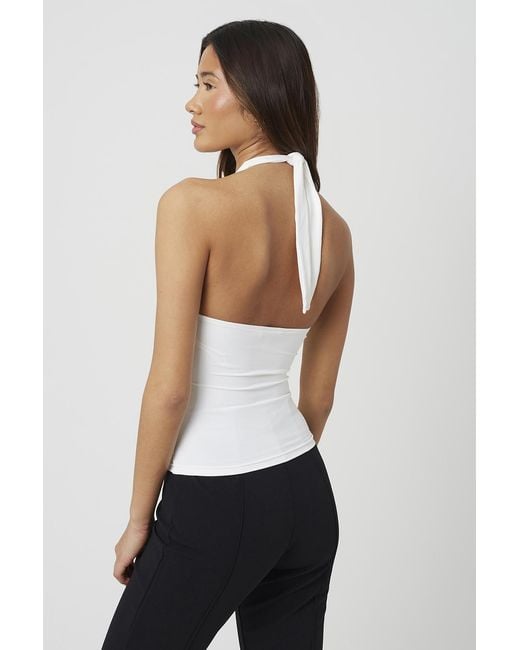 Brave Soul White Jersey Halter Neck Top