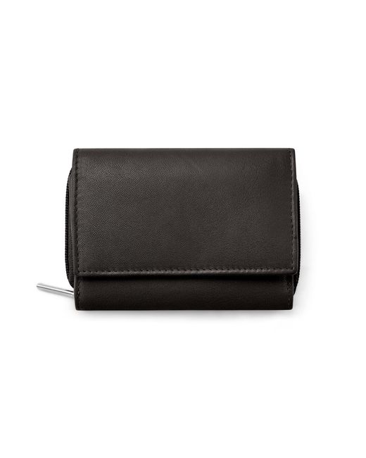Woodland Leathers Black Genuine Leather Rfid Wallet With Card & Coin Pocket
