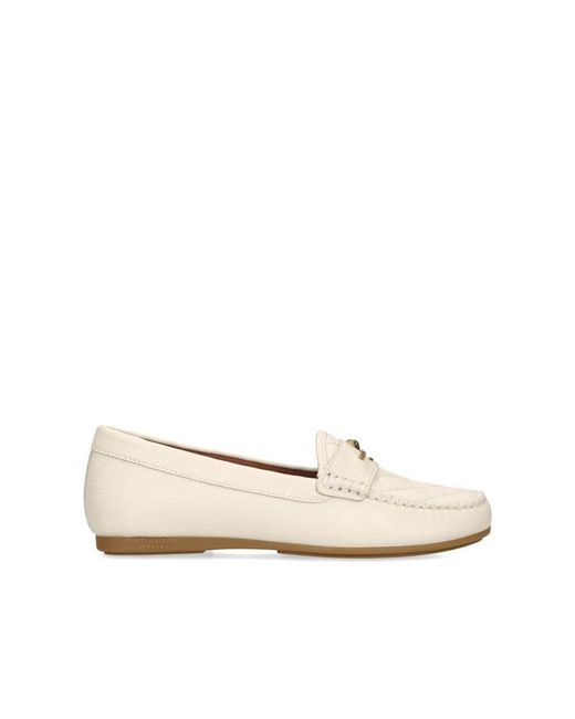 Kurt Geiger White Leather Kgl Greenwich Moccasin Loafers Leather