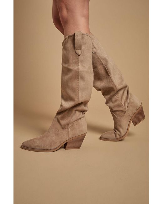 Oasis Natural Winnie Faux Suede Slouch Calf Boots