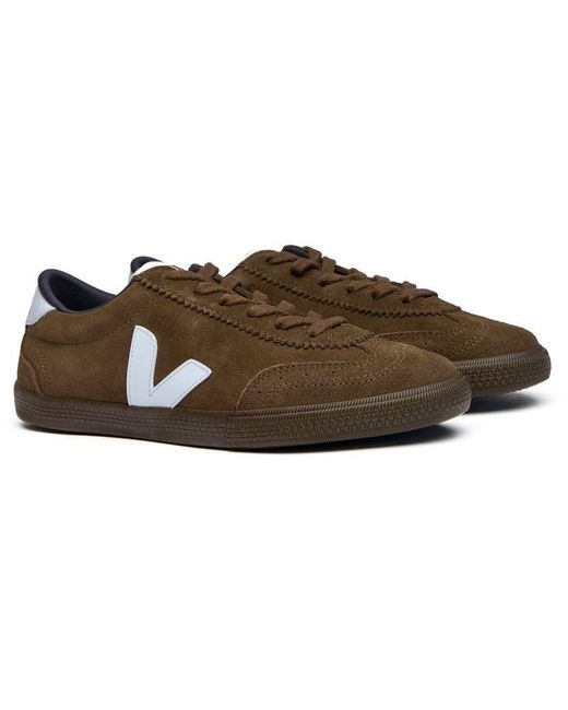 Veja Brown Volley Suede Trainers