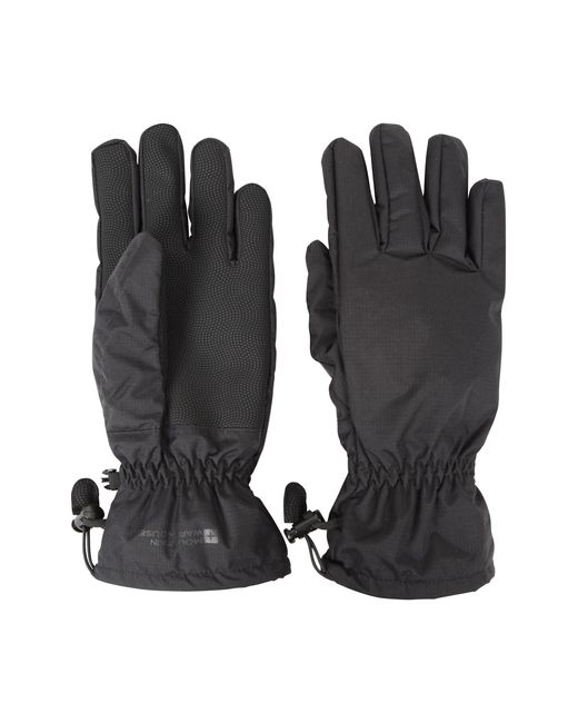 Mountain Warehouse Black 'Classic' Gloves With Textured Palm Waterproof Cycling Polyamide for men