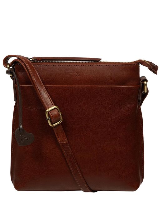 NiNa Amora Brown 'Lavinia' Conker Leather Cross Body Bag