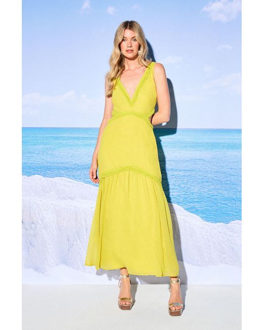 warehouse cut out dress WAREHOUSE Cut Out Block Wrap Dress