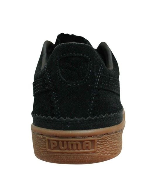 PUMA Black Suede Classic Brogue Lace Up Leather Trainers 366631 01 for men