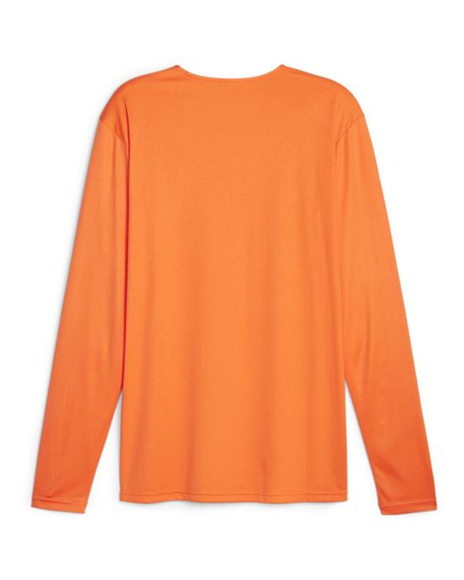PUMA Orange Hoops Team Long Sleeve Performance Gym Top for men