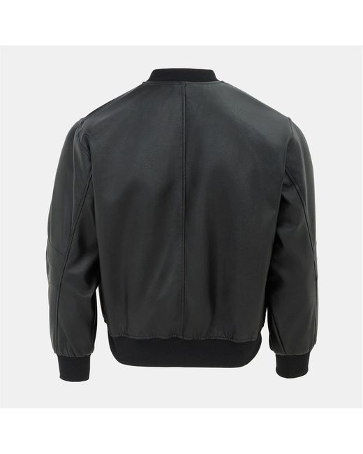 Firetrap Black Pu Bomber for men