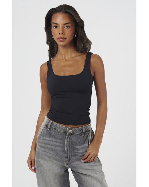 Brave Soul Black Jersey Square Neck Vest