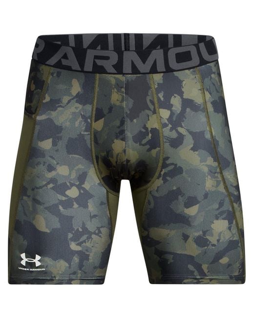 Under Armour Gray Camo Compression Fitness Shorts for men
