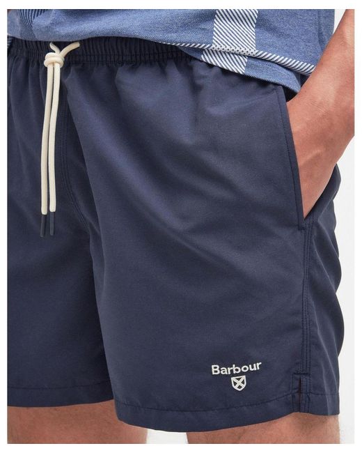 Barbour Blue Staple Logo 5 Swim Shorts for men