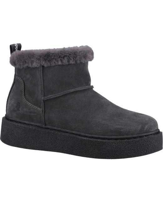 Hush Puppies Black Becca Suede Winter Ankle Boots
