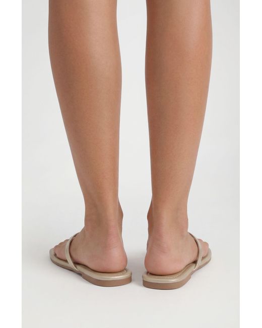 Boohoo Brown Wide Fit Square Toe Flip Flops